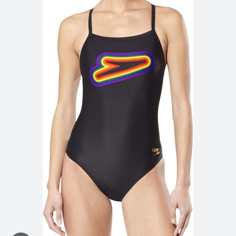 Speedo Black One Piece Swimsuit Sleek Design